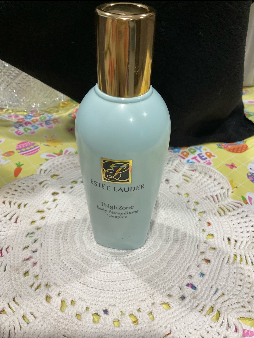 Estee Lauder Light Blue Bottle with Gold Cap